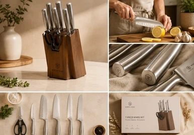 Kitchen knife set visual output